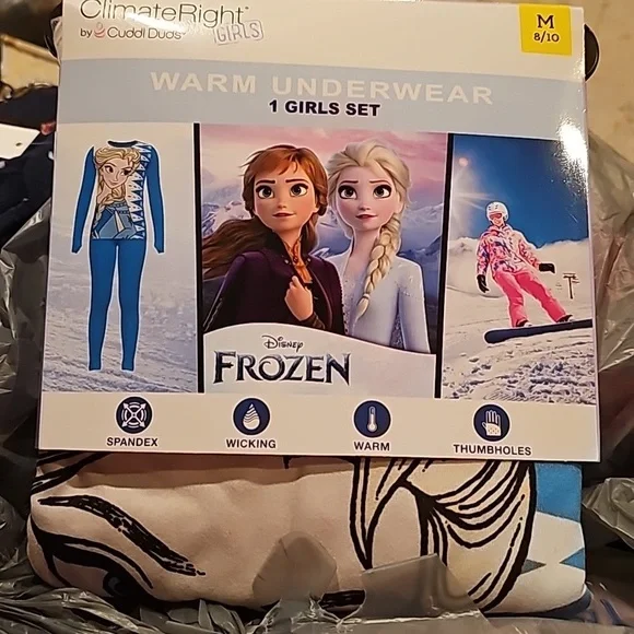 Climate Right Disney's Frozen Girls Warm Underwear Set-New - Picture 1 of 6